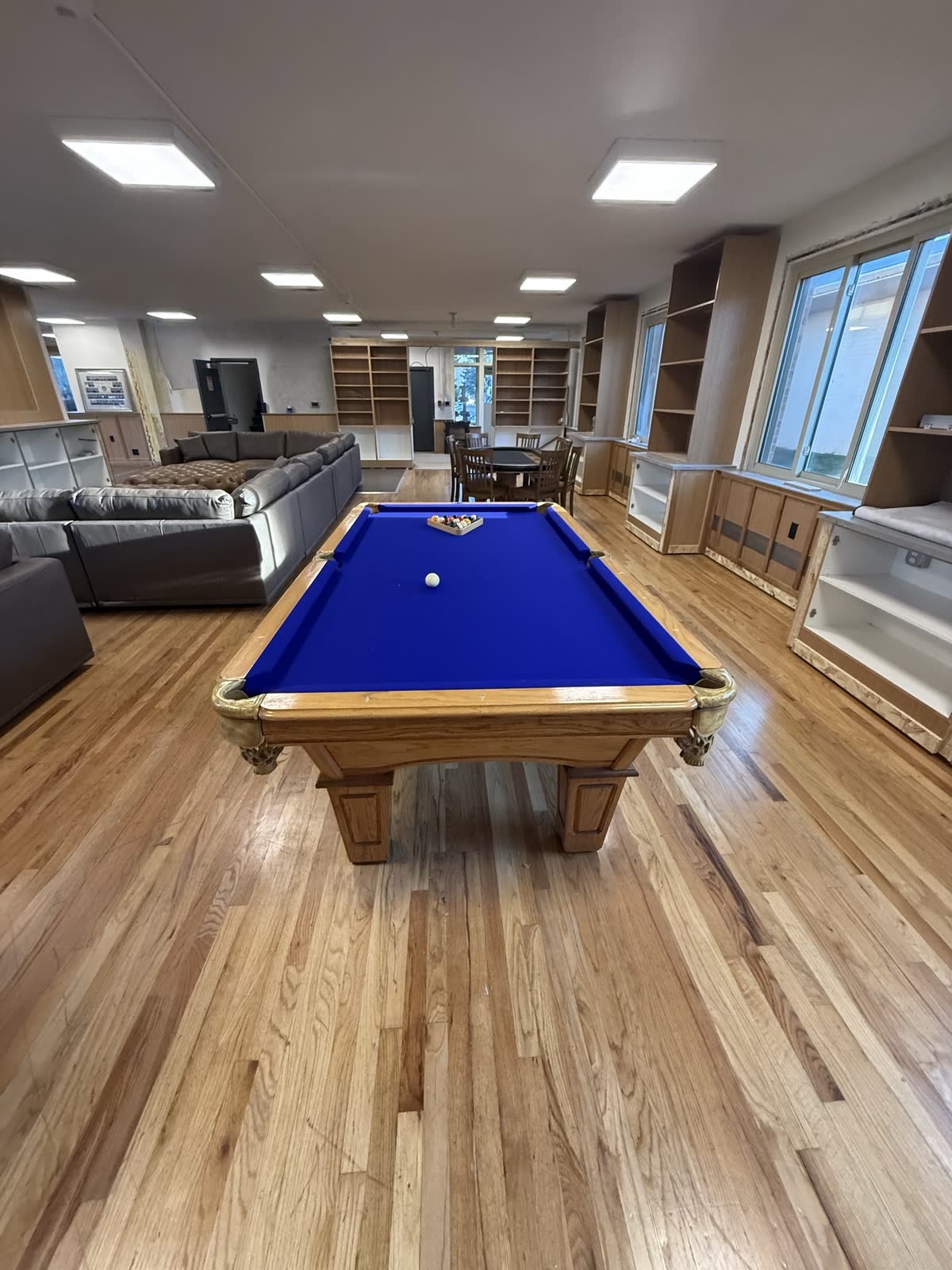 Pool table and new hardwood floors, August 21 2026