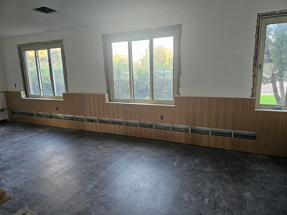 Main floor flooring stripped and prepped, July 13 2026